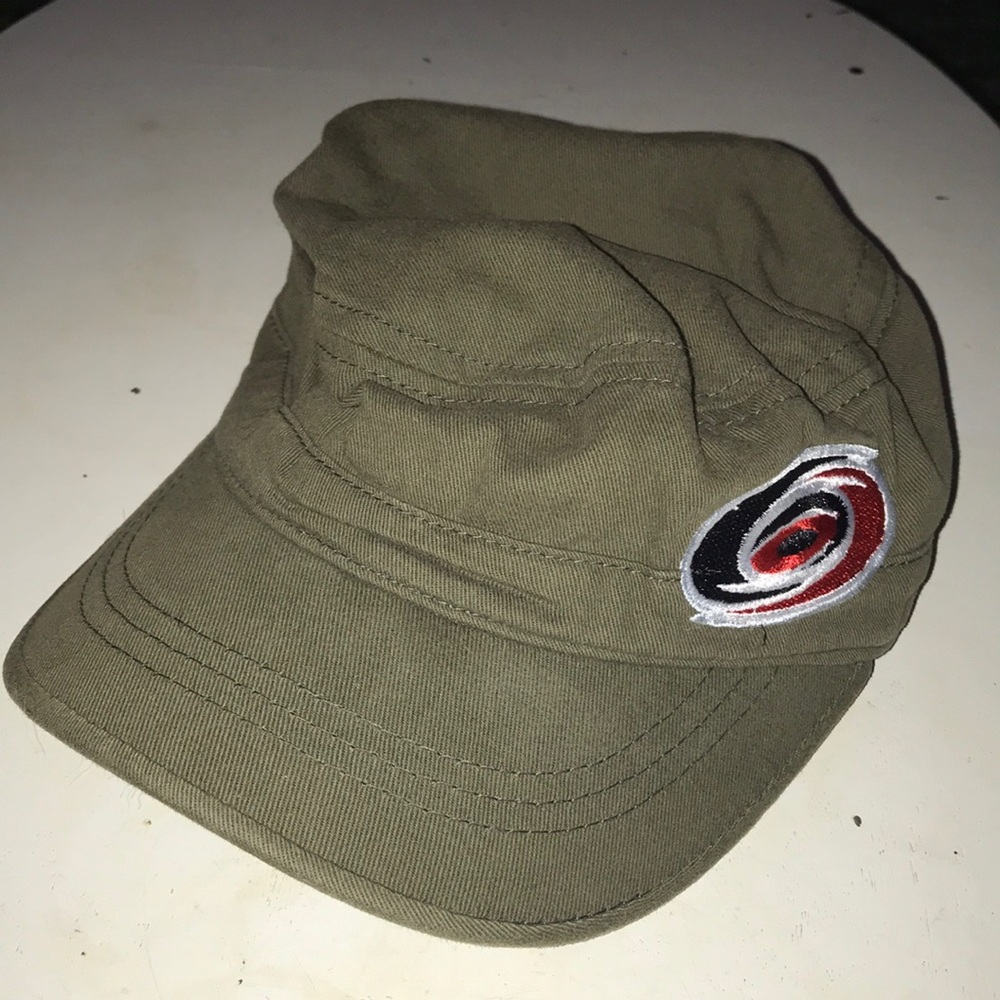 adidas Olive Military-Style Cap with Red & Black Logo